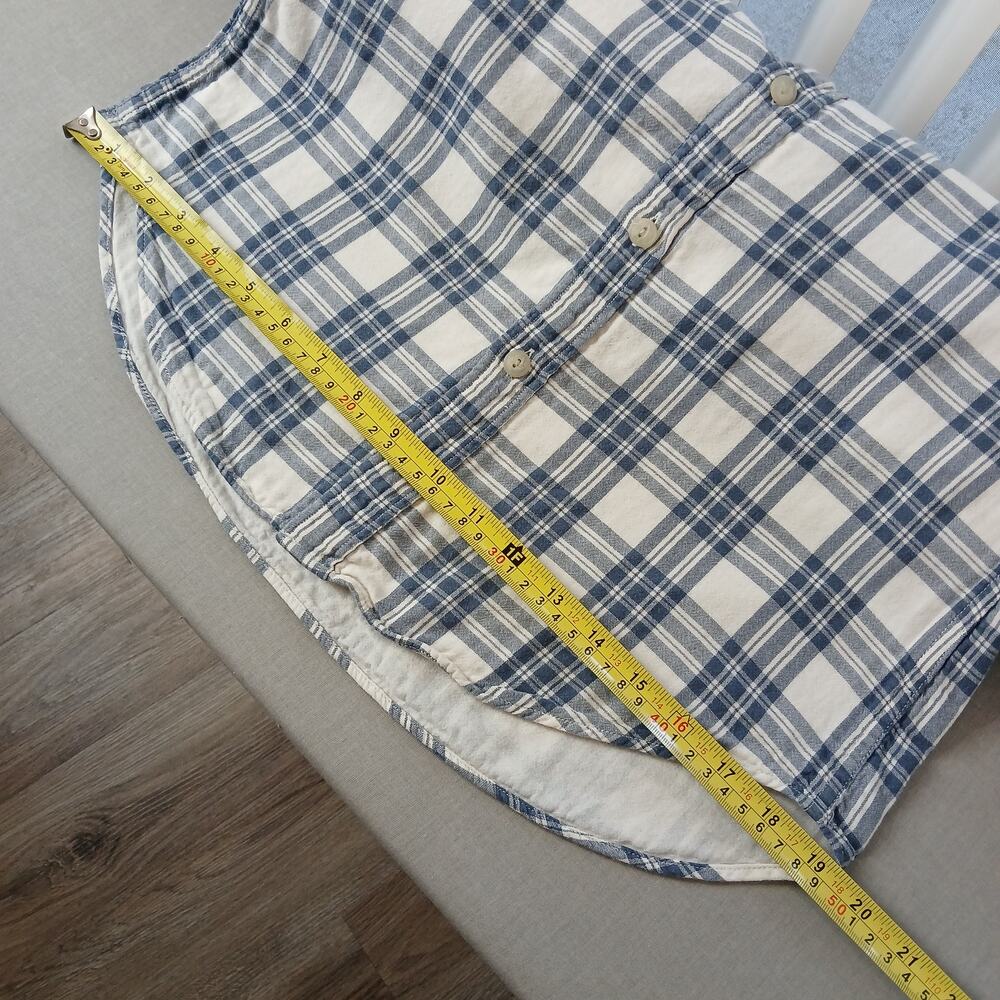 J.Crew Tailored Fit Workshirt Mens Small plaid white blue double layer cotton LS - Picture 10 of 12